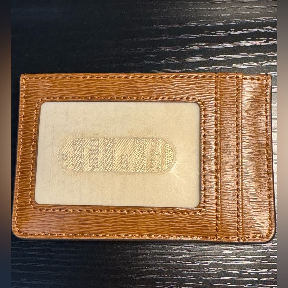 Lauren Ralph Lauren Bennington Mini Card Case Brown Leather NWT - Picture 2 of 10